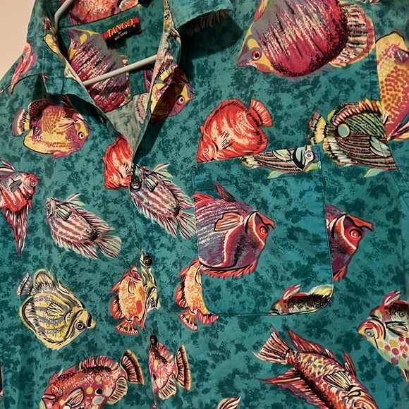 🐠 Tango by Max Rabb XL Men’s Button Down Vintage Shirt Ocean Fish 100% Cotton - Picture 3 of 5